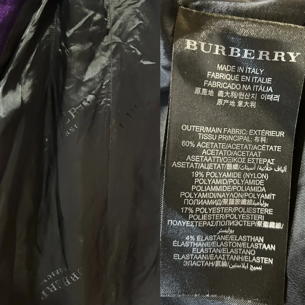 Burberry Prorsum Purple Metallic Trench Coat Runway Collection SUPER RARE 42/ L - Picture 7 of 15